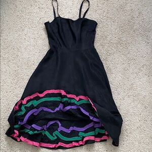 Rare Vintage 1950’s Black Acetate Ruffled Slip/Petticoat by Chevette. Size 32.